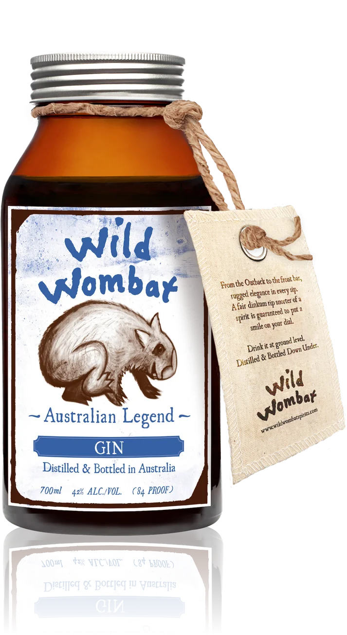 Wild Wombat Gin with the aluminium cap on